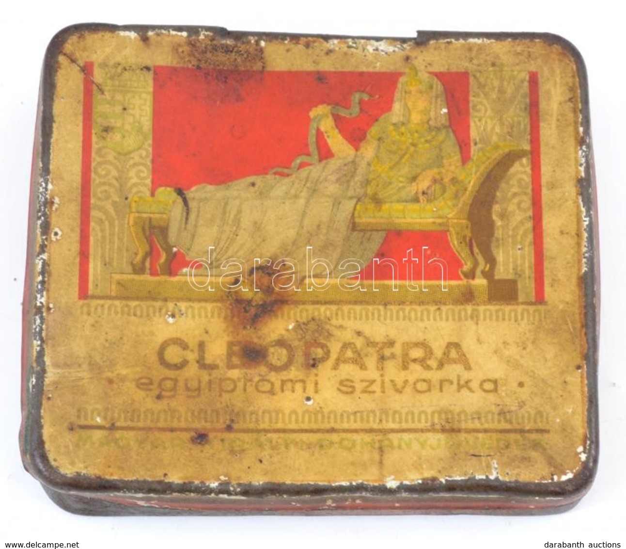 Cleopatra Egyiptomi-szívarka, Kopott Festett Fémdoboz, 8x7x1,5 Cm - Publicités