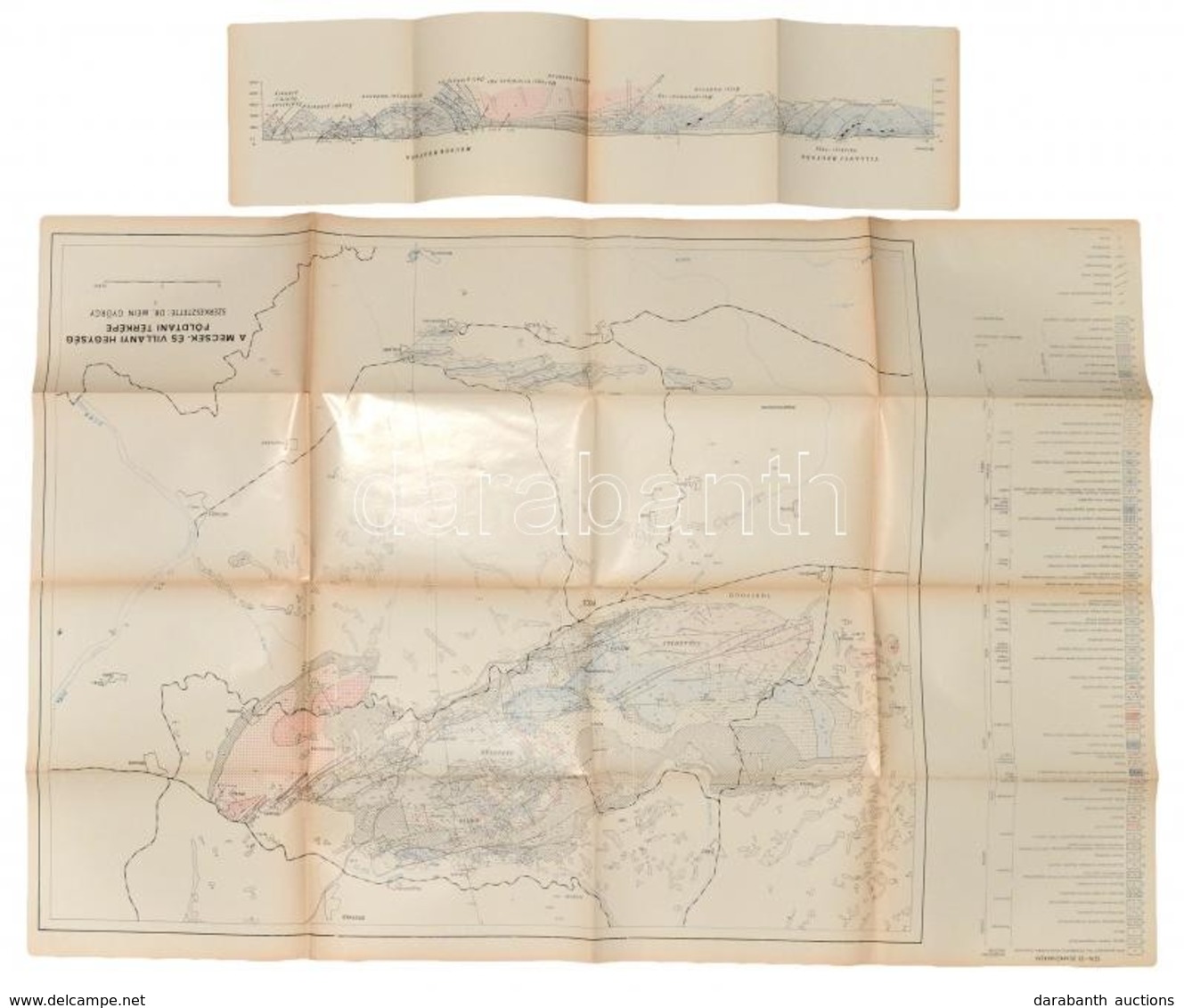 Cca 1960 A Mecsek és Villányi Hegység Földtani Térképe. Szerk.: Dr. Wein György, 65x95 Cm +Villányi- Hegység és Mecsek H - Autres & Non Classés