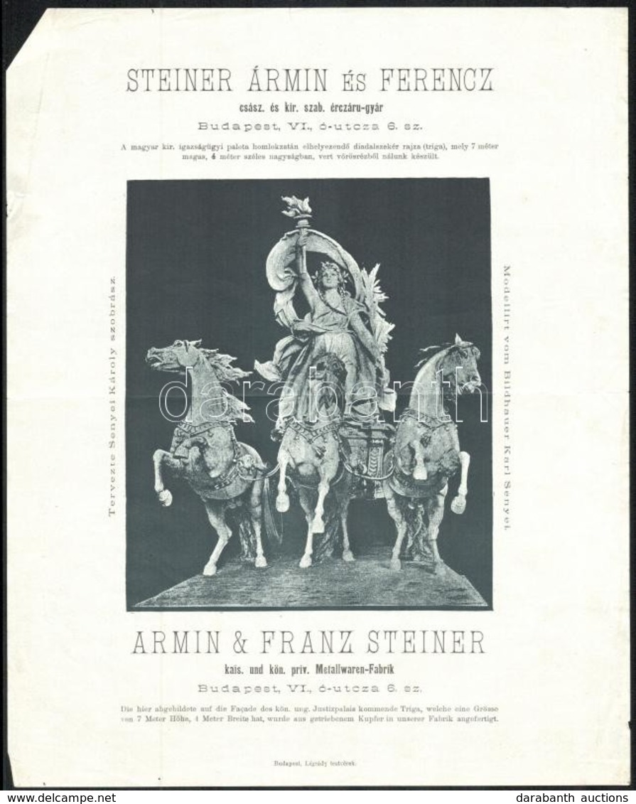 Cca 1910 Reklámkiadványok (Steiner Ármin és Ferenc, Kajtár Lajos, Alumínium Rozsdavédő Festék), 4 Db - Non Classés