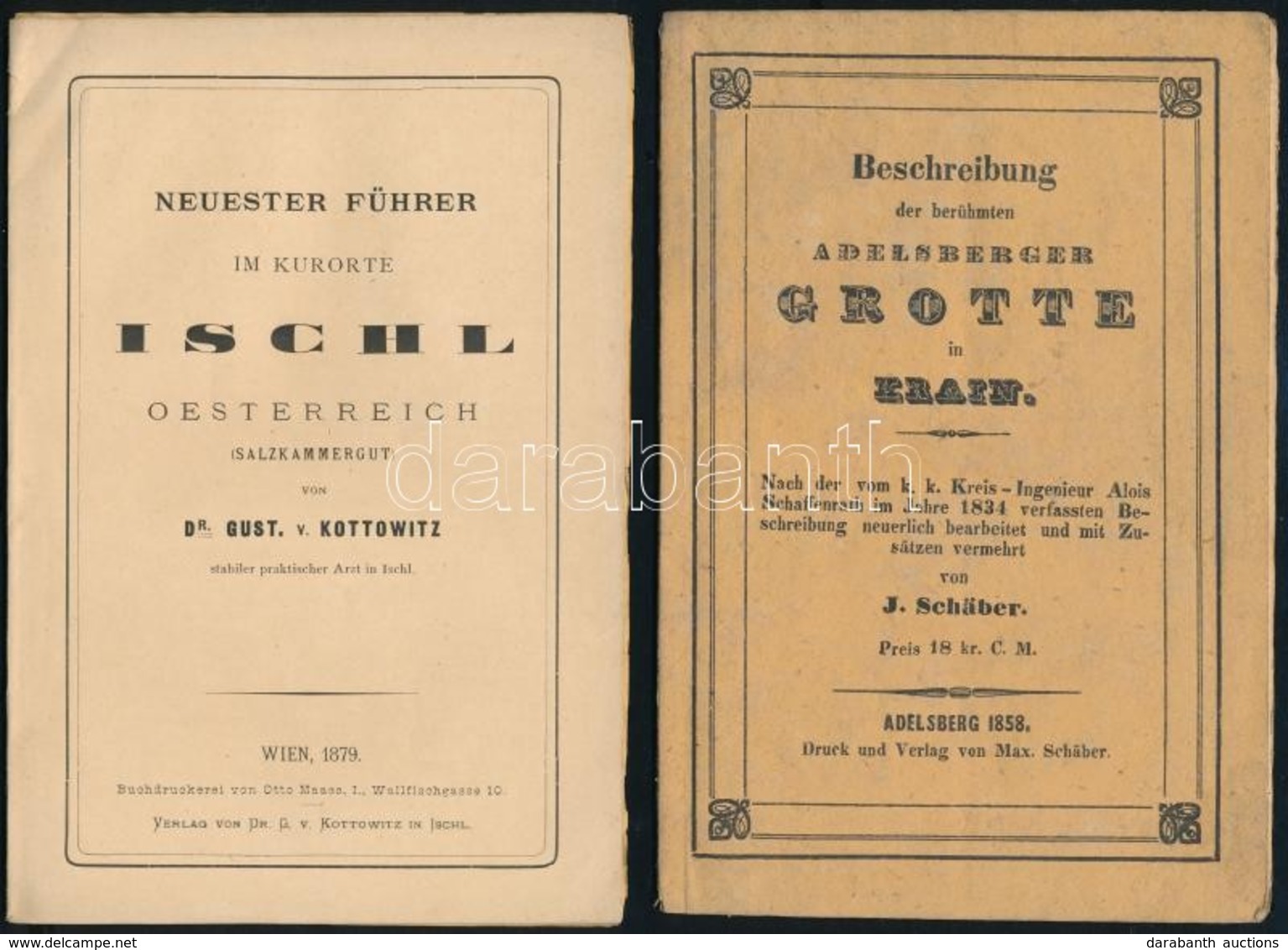 1858 J. Schäber: Beschreibung Der Berühmten Adelsberger Grotte In Krain. Adelsberg, 1858, Mäx Schäber, 28 P. Német Nyelv - Non Classés