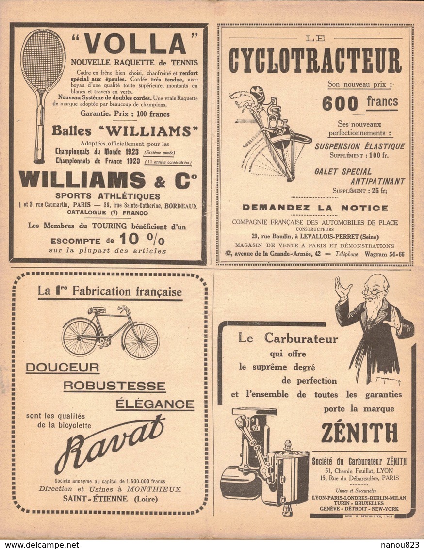 LA REVUE DU TOURING CLUB DE FRANCE 346 1923 PAÏOLIVE MARCADAU YPORT LACQUEHAY BERLIET 12HP CHATEAUBRIAND VALLEE LOUPS - 1901-1940