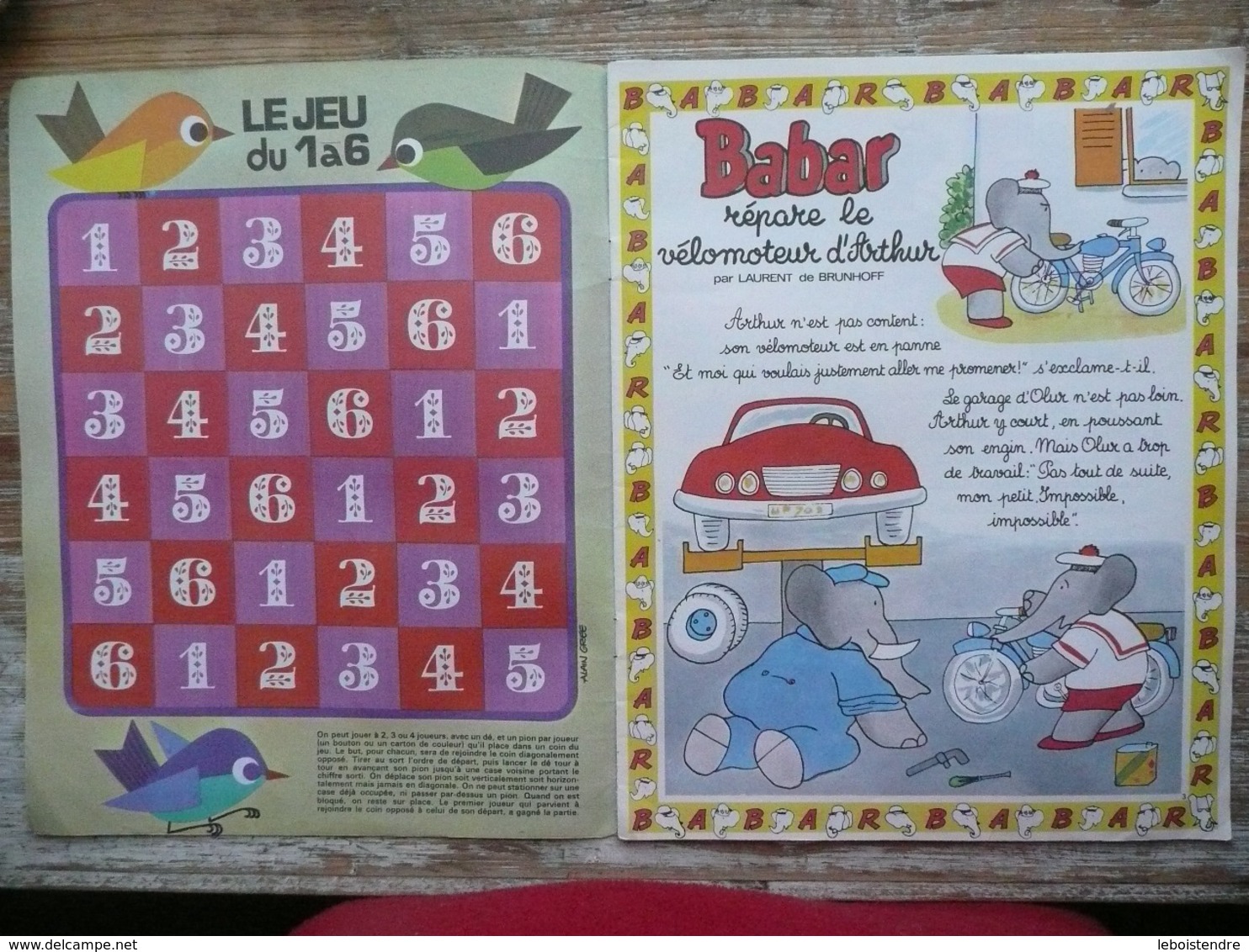 LE JOURNAL DE BABAR N 59 MENSUEL 1974  IL ETAIT UNE FOIS... LA BELLE AU BOIS DORMANT - Autres & Non Classés