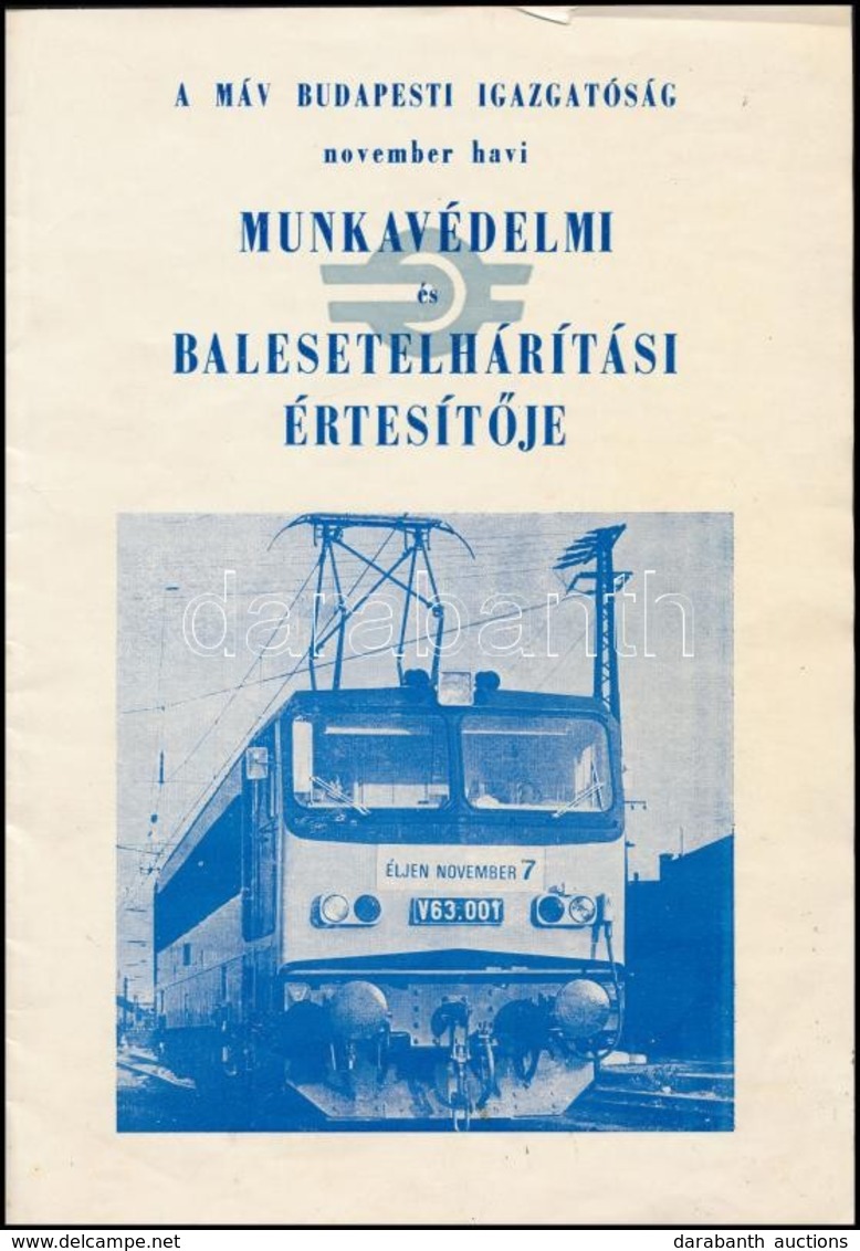 Cca 1974 A MÁV Budapesti Igazgatóság November Havi Munkavédelmi és Balesetelhárítási értesítője, 14 P. - Non Classés