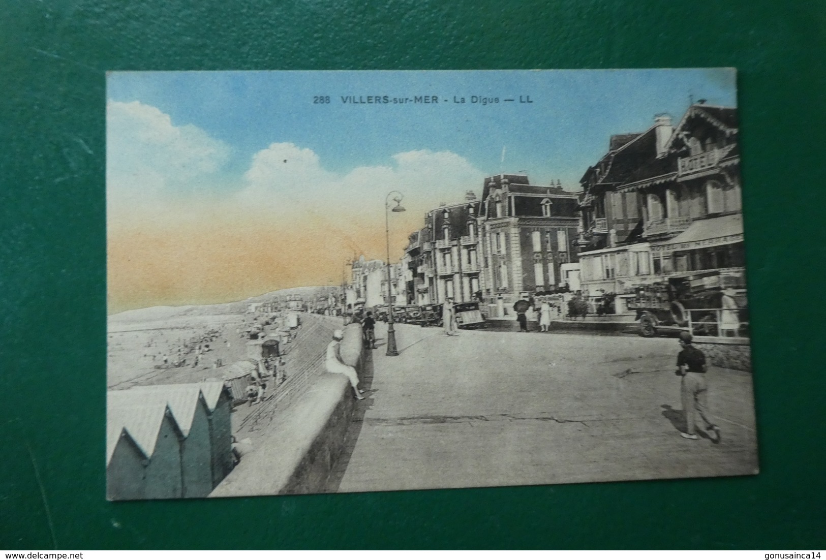 O 7 ) VILLERS SUR MER LA DIGUE CALVADOS  CARTE ANIMEE VOIR RECTO VERSO - Villers Sur Mer