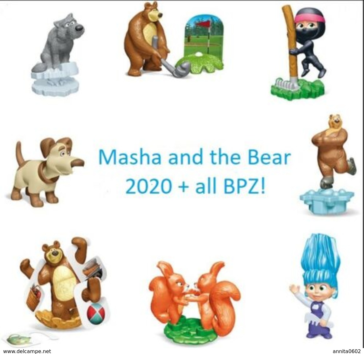 Masha And The Bear 7 Kinder Surprise 2020 EN533 - EN571 Complete Set Russia + All Papers Toys From Kinder Egg - Diddl