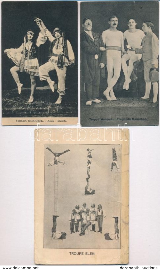 **, * 13 Db RÉGI Motívum Képeslap: Cirkusz / 13 Pre-1945 Motive Postcards: Circus Acrobats - Non Classés