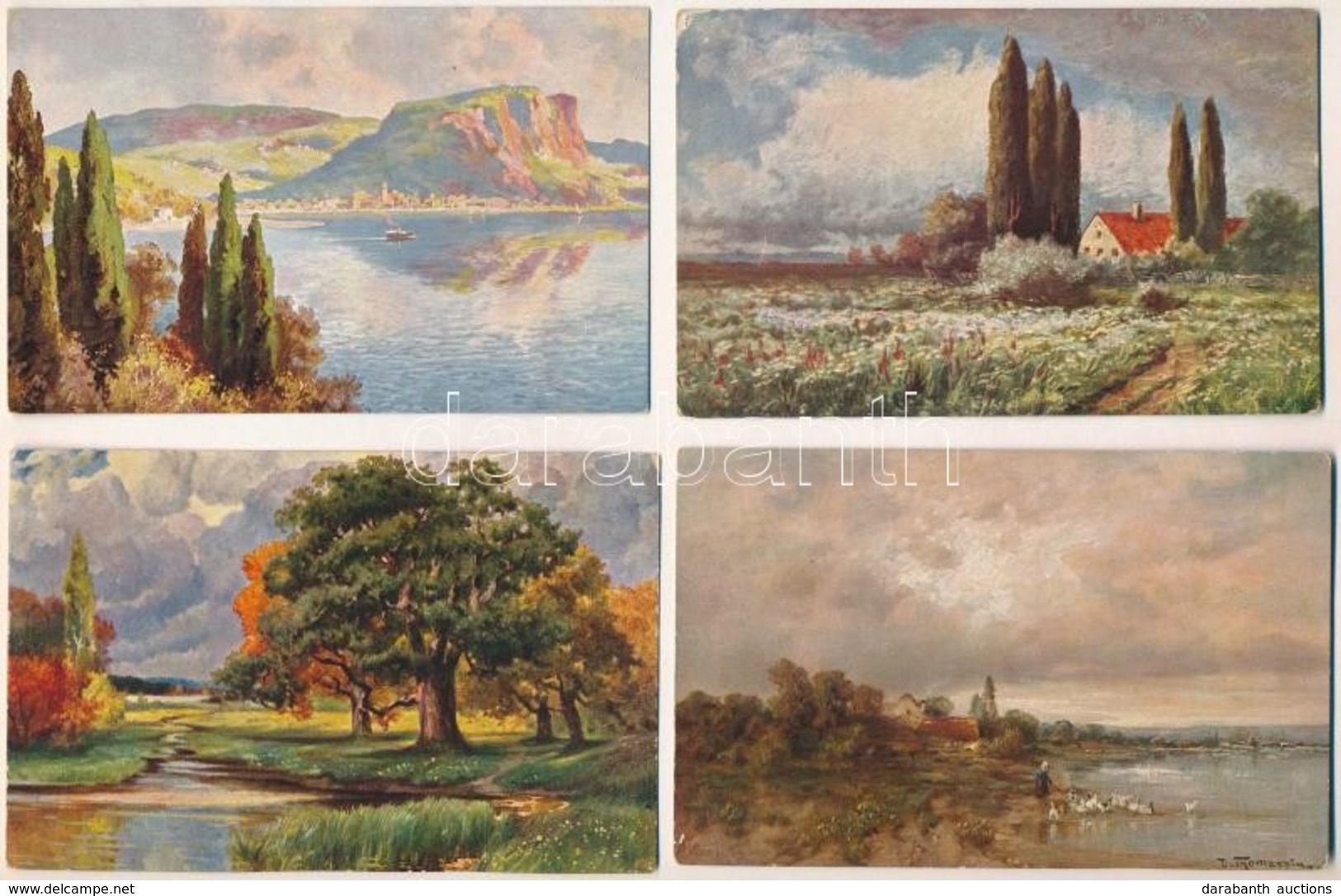 ** 10 Db RÉGI Tájképes Művész Képeslap / 10 Pre-1945 Motive Postcards: Landscape Art - Non Classés