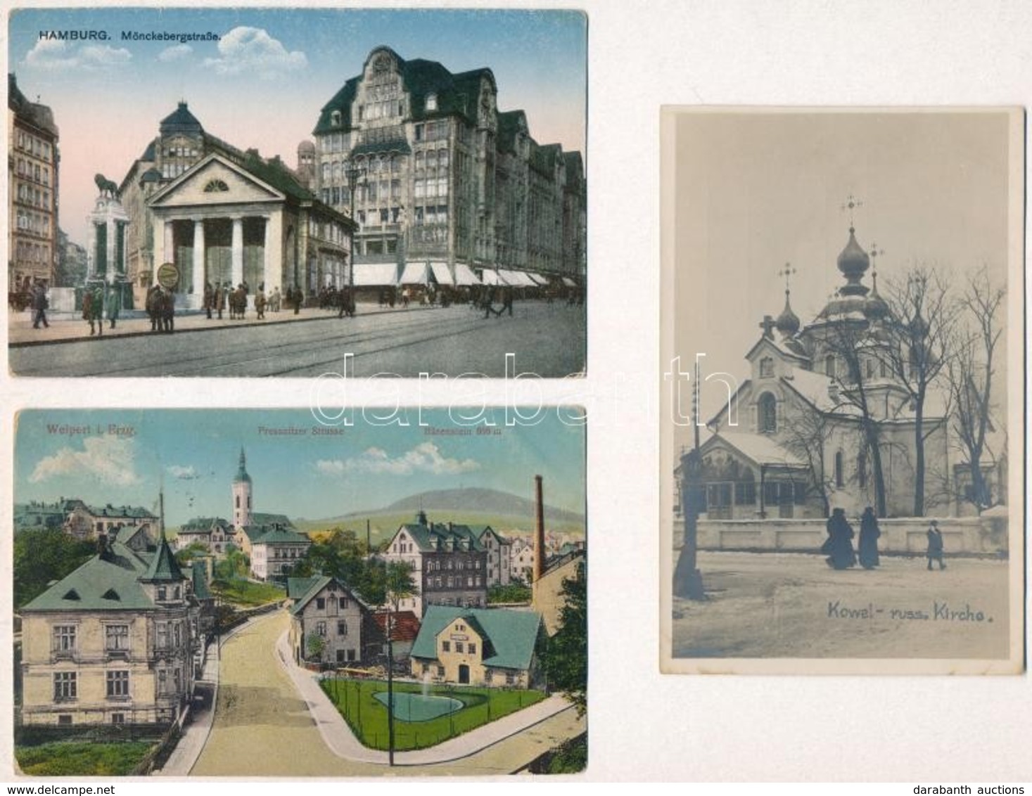 **, * 6 Db RÉGI Külföldi Város Képeslap (1 Budapest), Vegyes Minőség / 6 Pre-1945 European Town-view Postcards, Mixed Qu - Non Classés