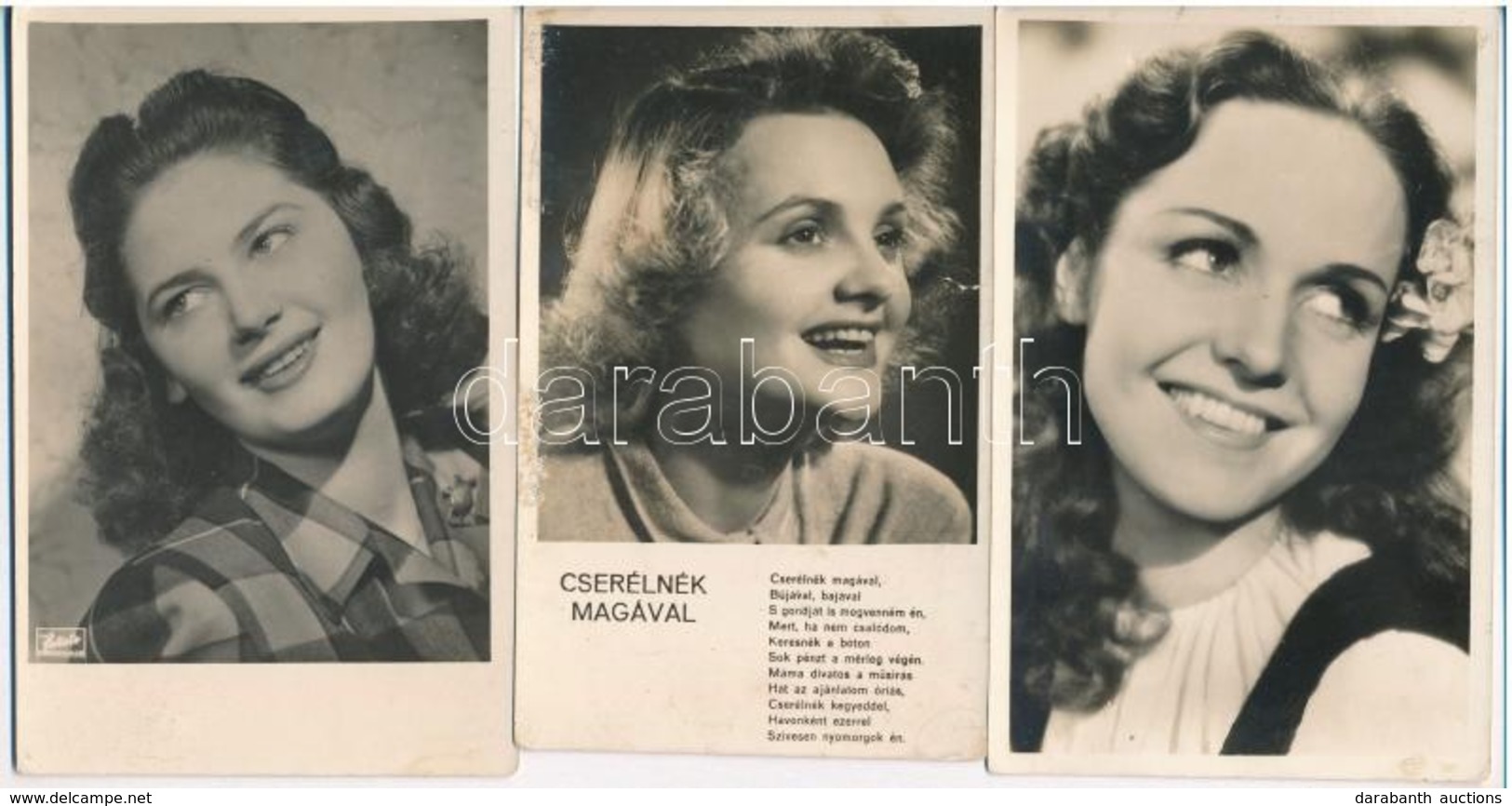 **, * 5 Db RÉGI Magyar Színésznő Motívumlap / 5 Pre-1945 Hungarian Actress Motive Postcards - Non Classés