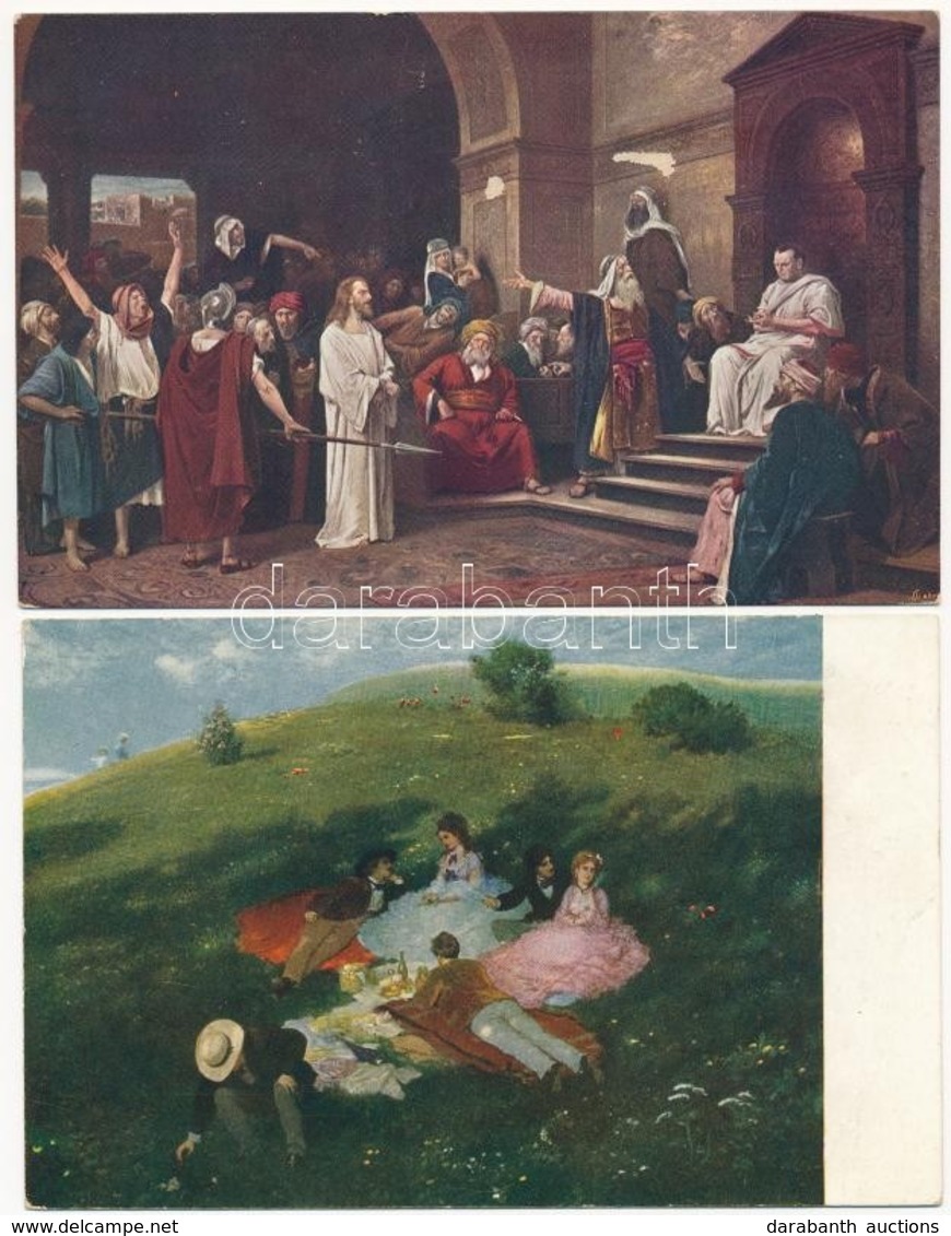 ** 4 Db RÉGI Művész Motívum Képeslap: Könyves Kámán Kiadó / 4 Pre-1945 Hungarian Art Motive Postcards - Non Classés