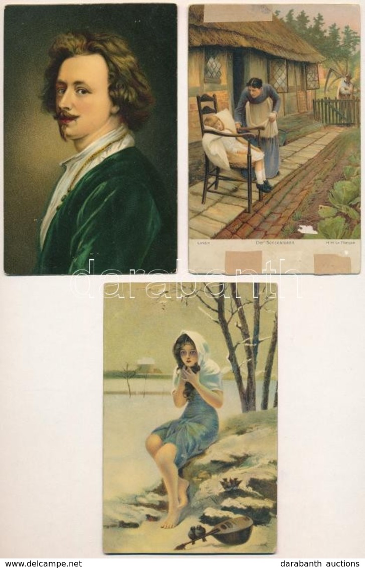 **, * 3 Db RÉGI Stengel Litho Művész Képeslap / 3 Pre-1945 Stengel Litho Art Postcards - Non Classés