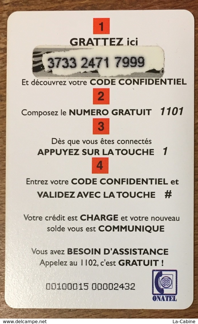 BURKINA FASO RECHARGE GSM TELMOB ONATEL 5.000 FCFA PHONECARD PAS TELECARTE CARTE TÉLÉPHONIQUE PRÉPAYÉE - Burkina Faso