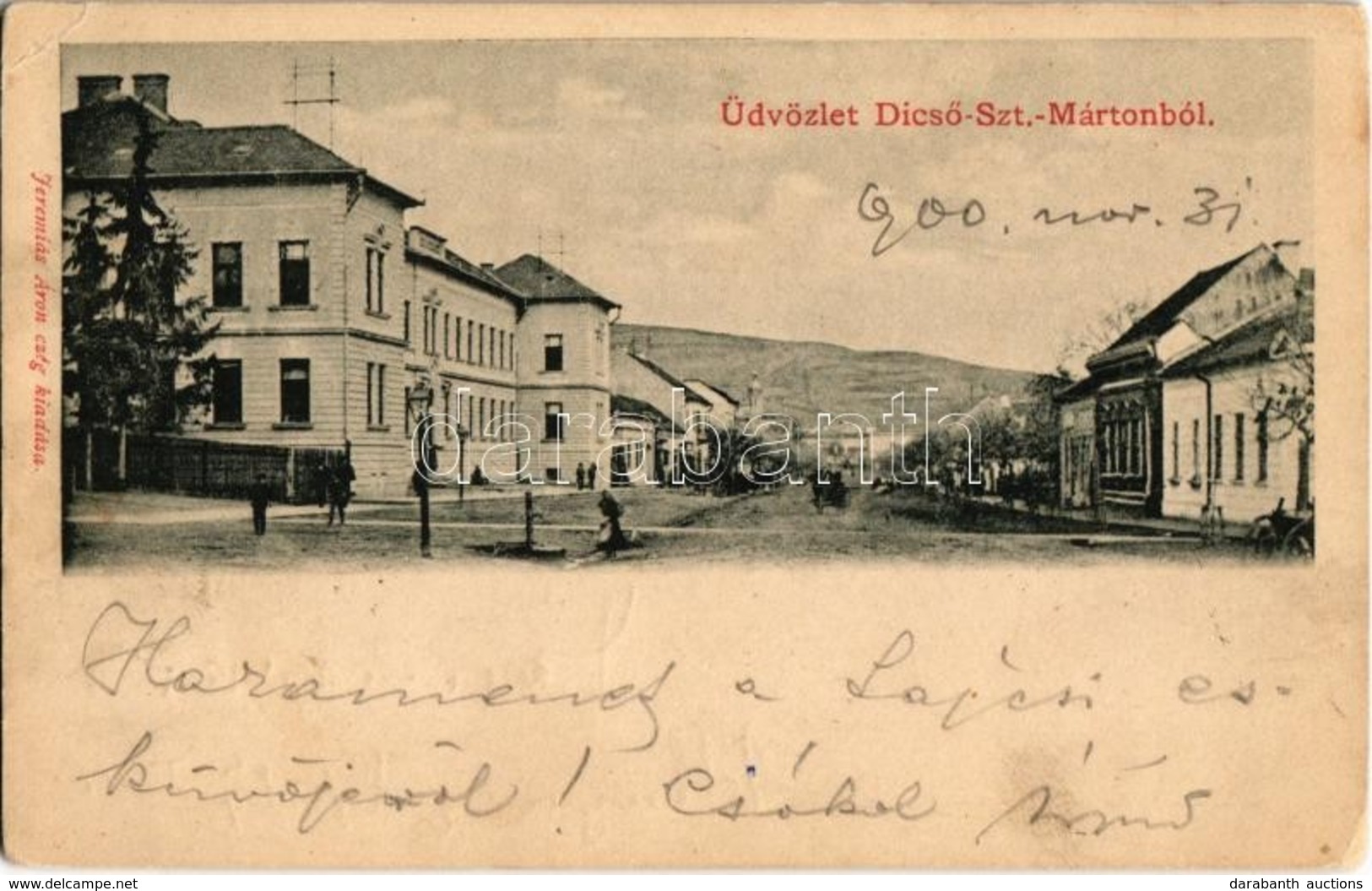 T2/T3 1900 Dicsőszentmárton, Tarnaveni, Diciosanmartin; Utcakép. Jeremiás Áron Kiadása / Street View (EK) - Non Classés