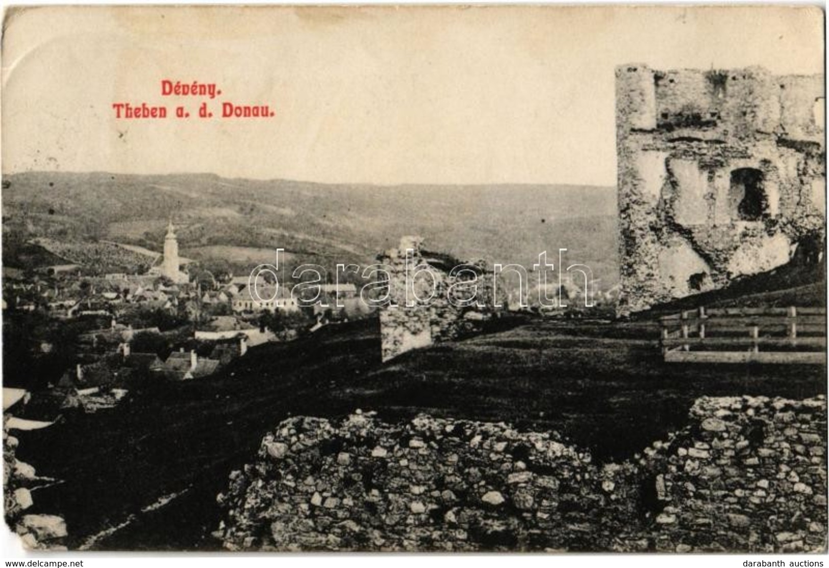 T3 1908 Dévény, Theben A. D. Donau, Devín; Vár / Castle / Hrad (EM) - Non Classés