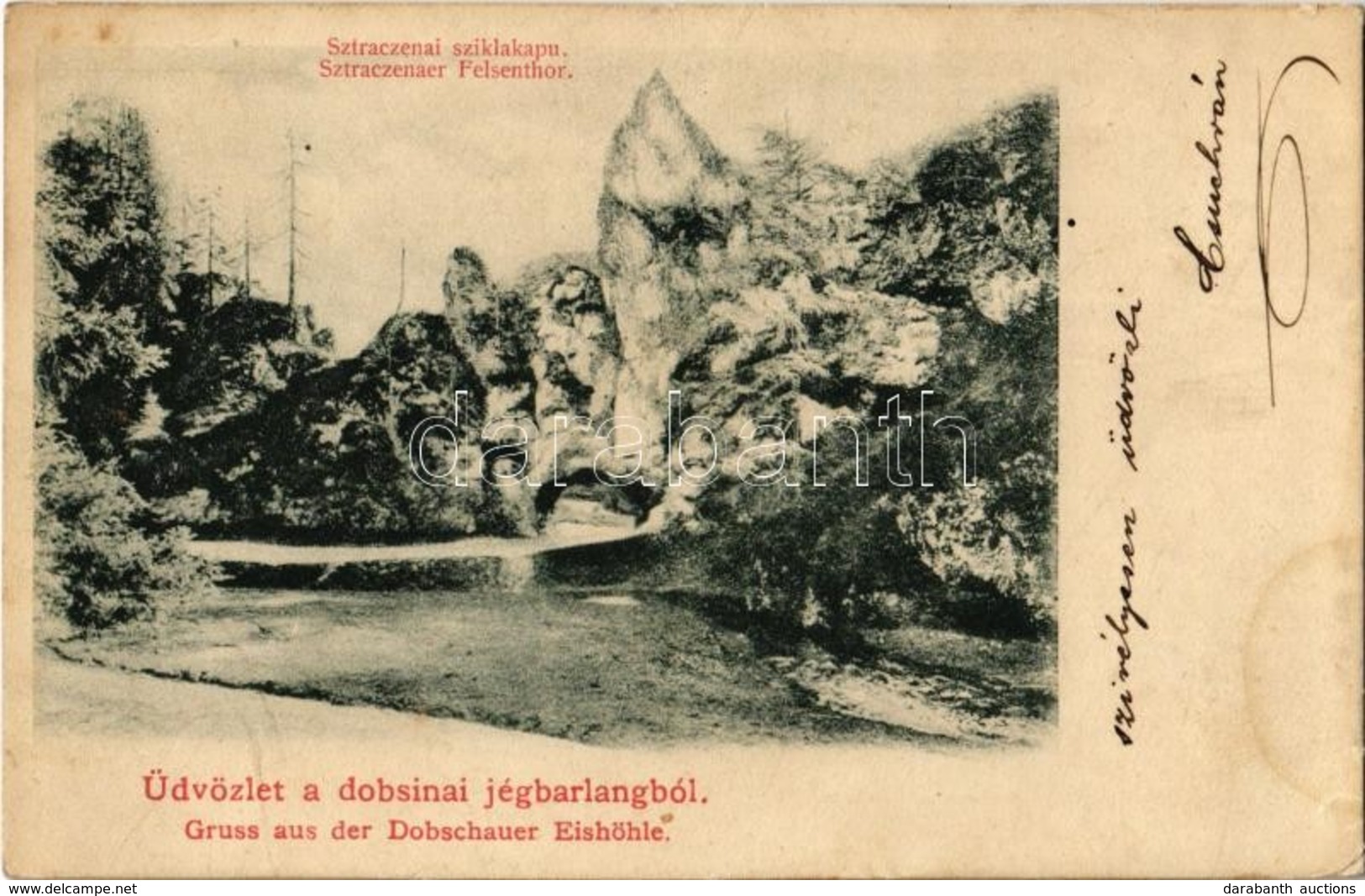 T2/T3 1910 Dobsina, Dobschau; Sztracenai Sziklakapu / Felsenthor / Rock Gate In Stratená (fl) - Non Classés