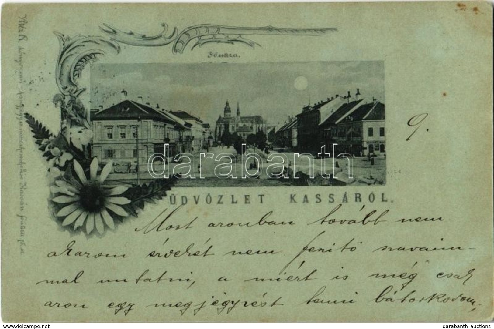 * T2/T3 1899 Kassa, Kosice; Fő Utca, Piac, Székesegyház, Adriányi üzlete / Main Street, Market, Cathedral, Shops. Floral - Non Classés