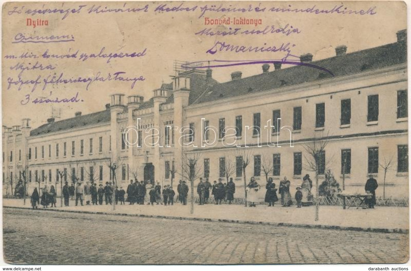 * T4 1908 Nyitra, Nitra; József Főherceg Honvéd Laktanya. Rasofszky Műintézete Kiadása / K.u.K. Military Barracks (b) - Non Classés