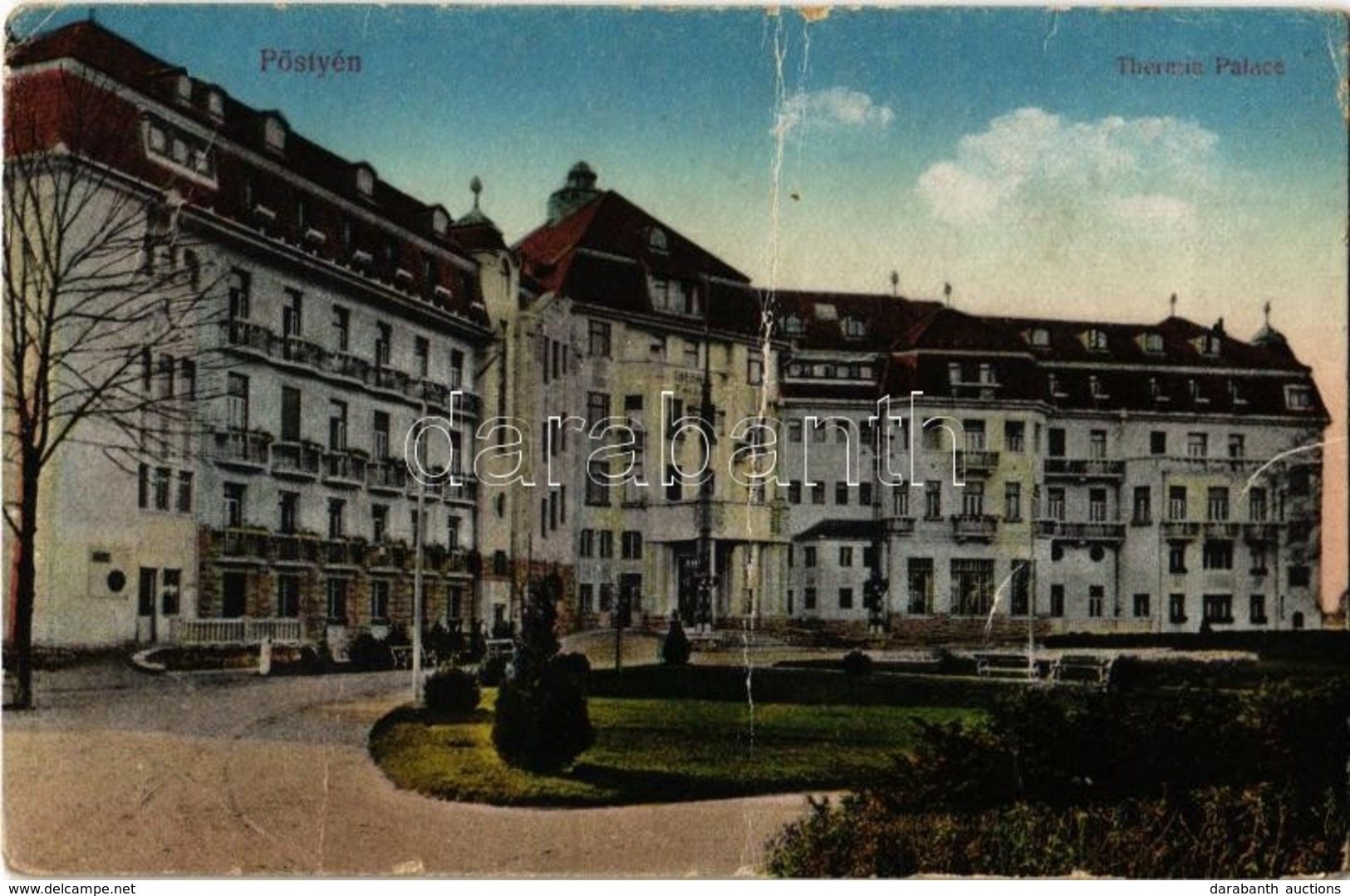 T4 Pöstyén, Piestany; Thermia Palace Hotel / Szálloda. Zelenay Lajosné Kiadása (fa) - Non Classés