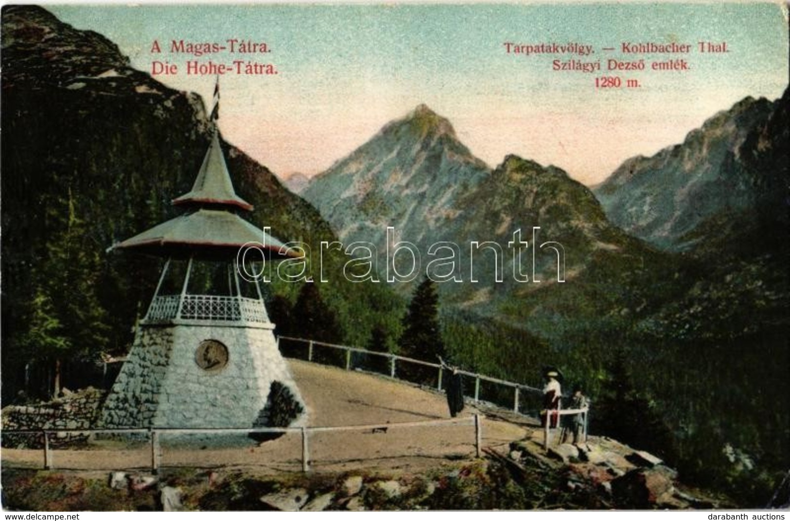 T2/T3 1910 Tátra, Magas-Tátra, Vysoké Tatry; Tarpatak-völgy, Szilágyi Dezső Emléktorony, Kilátó. Divald Károly Műintézet - Non Classés