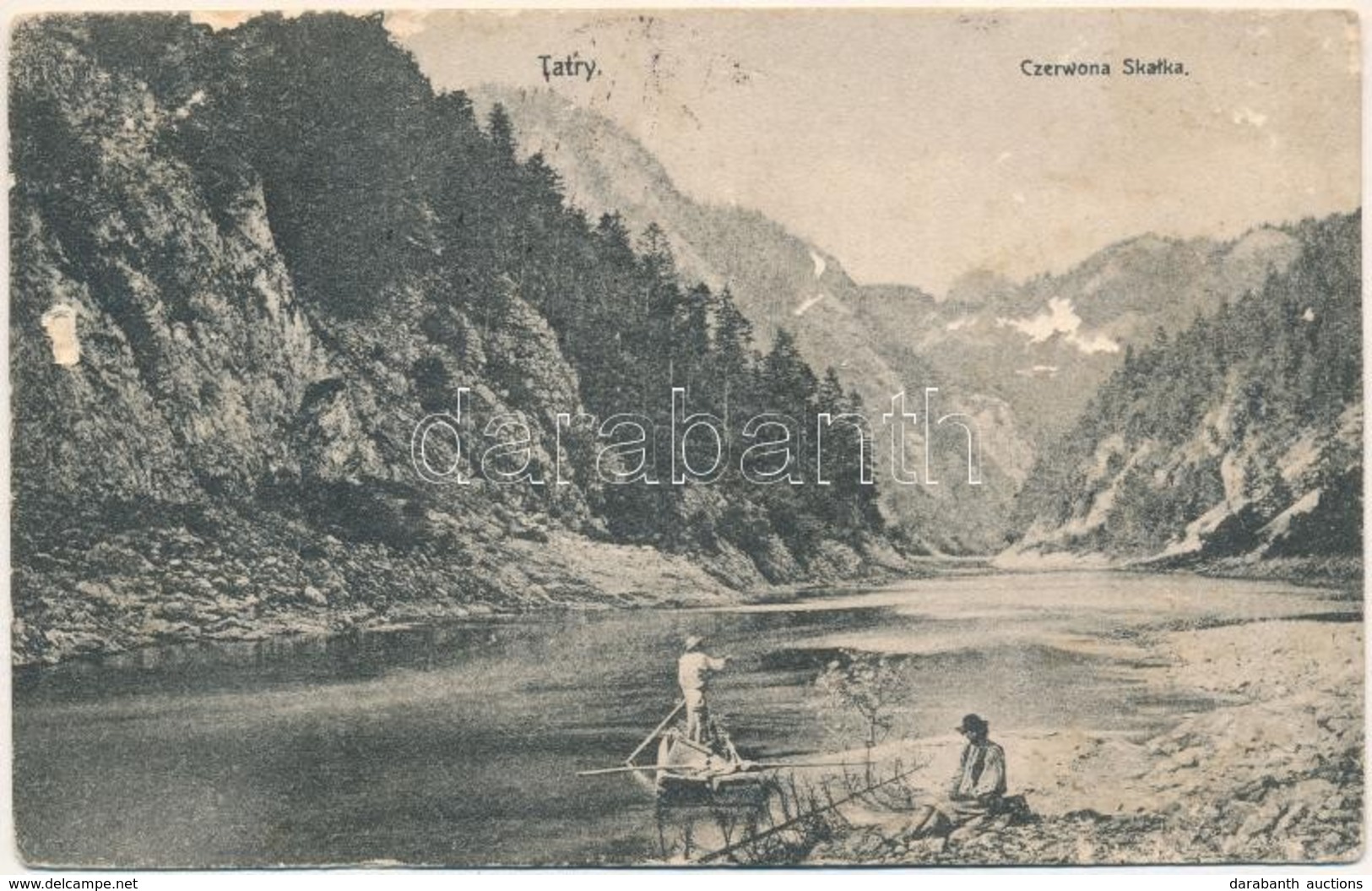 T4 1907 Tátra, Tatry; Czerwona Skalka / Tutajozás / Cervená Skalka / Rafting, Mountains (ázott / Wet Damage) - Non Classés