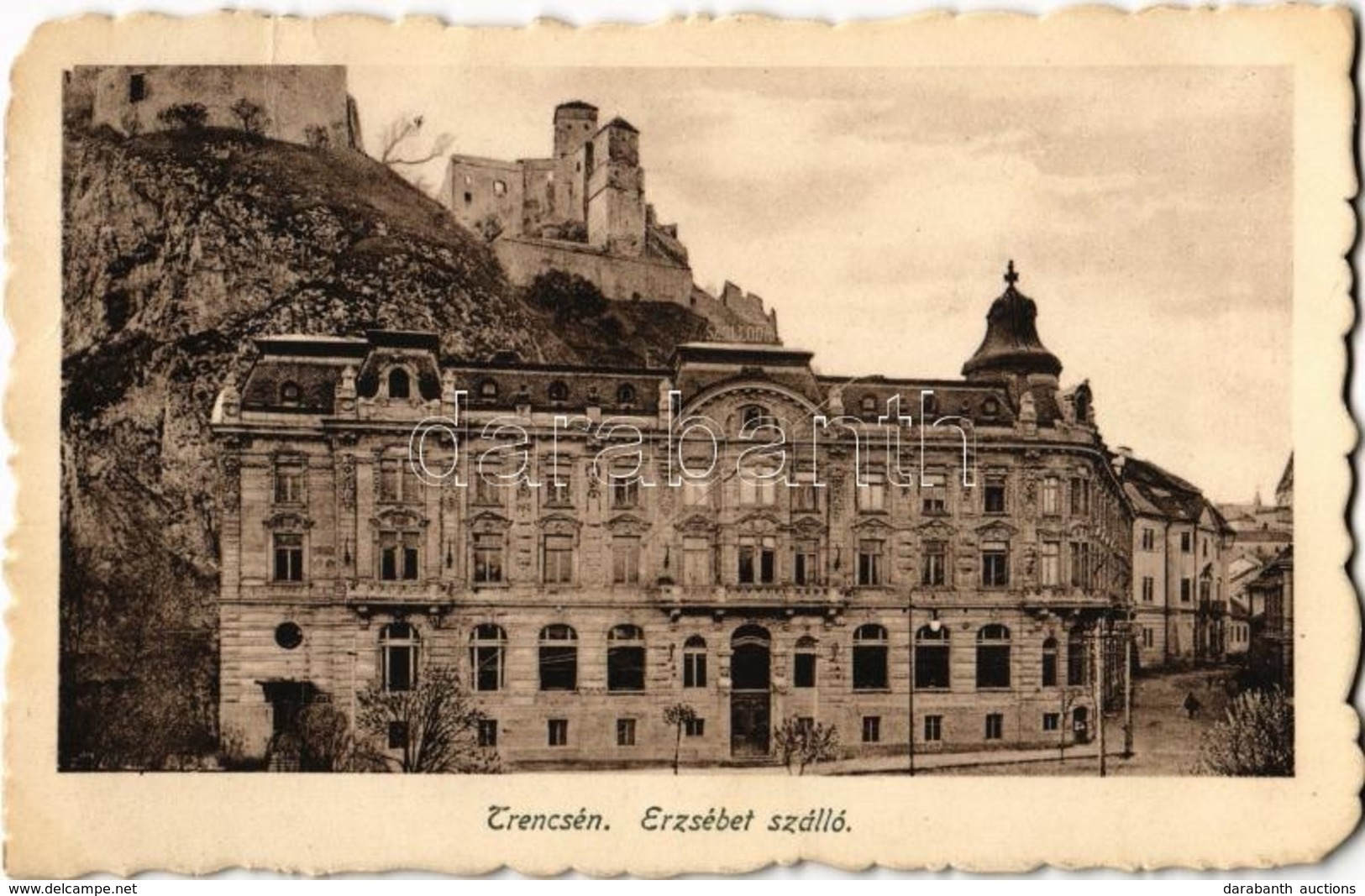 * T3/T4 Trencsén, Trencín; Erzsébet Szálló, Vár. Szold E. Kiadása / Hotel, Castle (Rb) - Non Classés