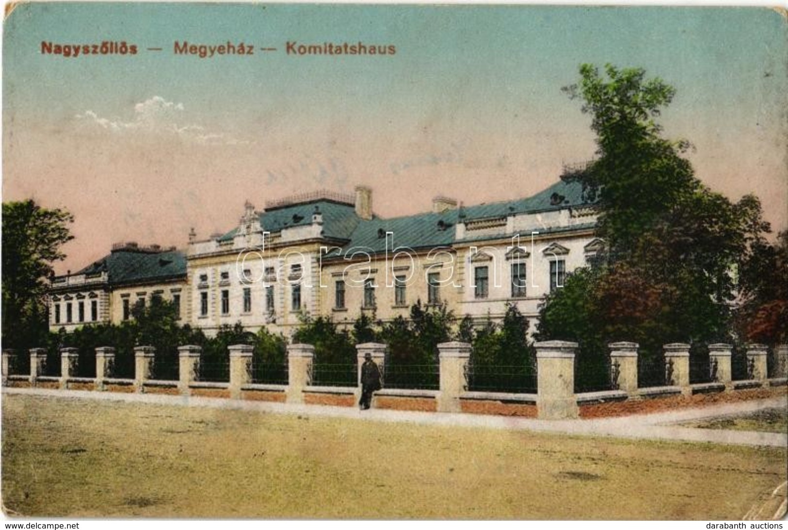 T2/T3 1918 Nagyszőlős, Nagyszőllős, Vynohradiv (Vinohragyiv), Sevljus, Sevlus; Megyeház. Vasúti Levelezőlapárusítás 6445 - Non Classés