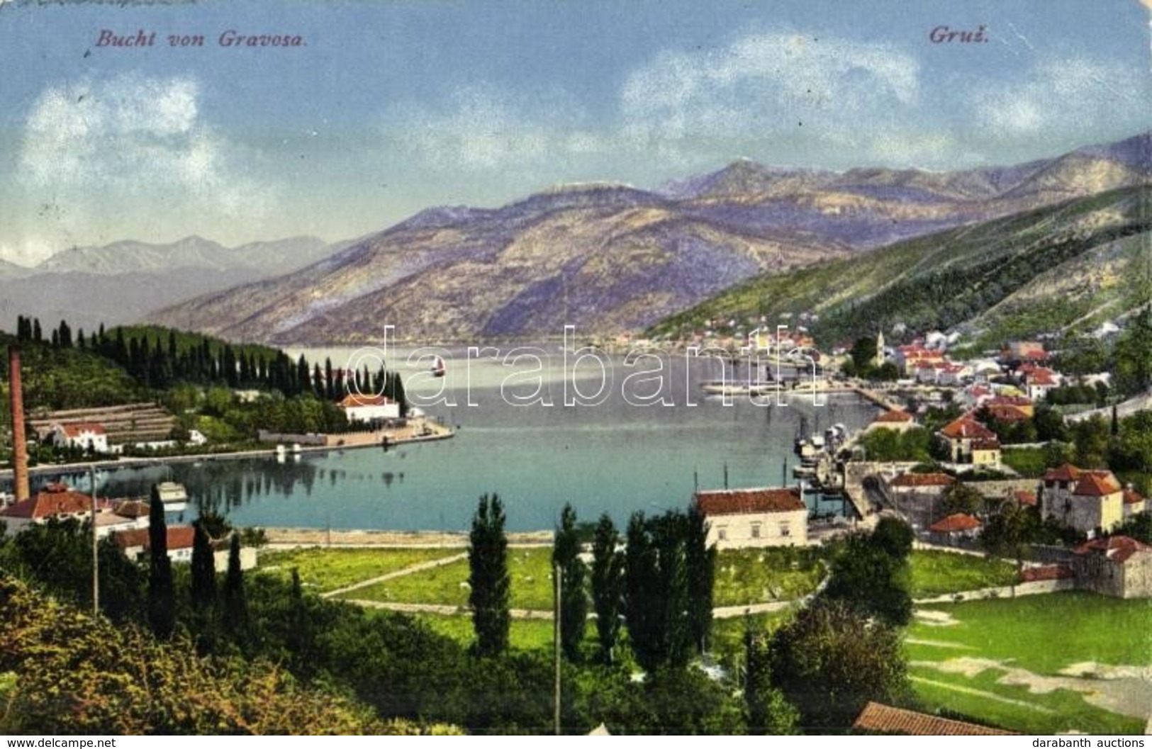 T2/T3 Gruz, Gravosa; Bucht Von Gravosa / General View, Port + "1917 K.u.K. Kraftwagenkolonne Nr. 35." "K.u.K. Hauptfeldp - Non Classés