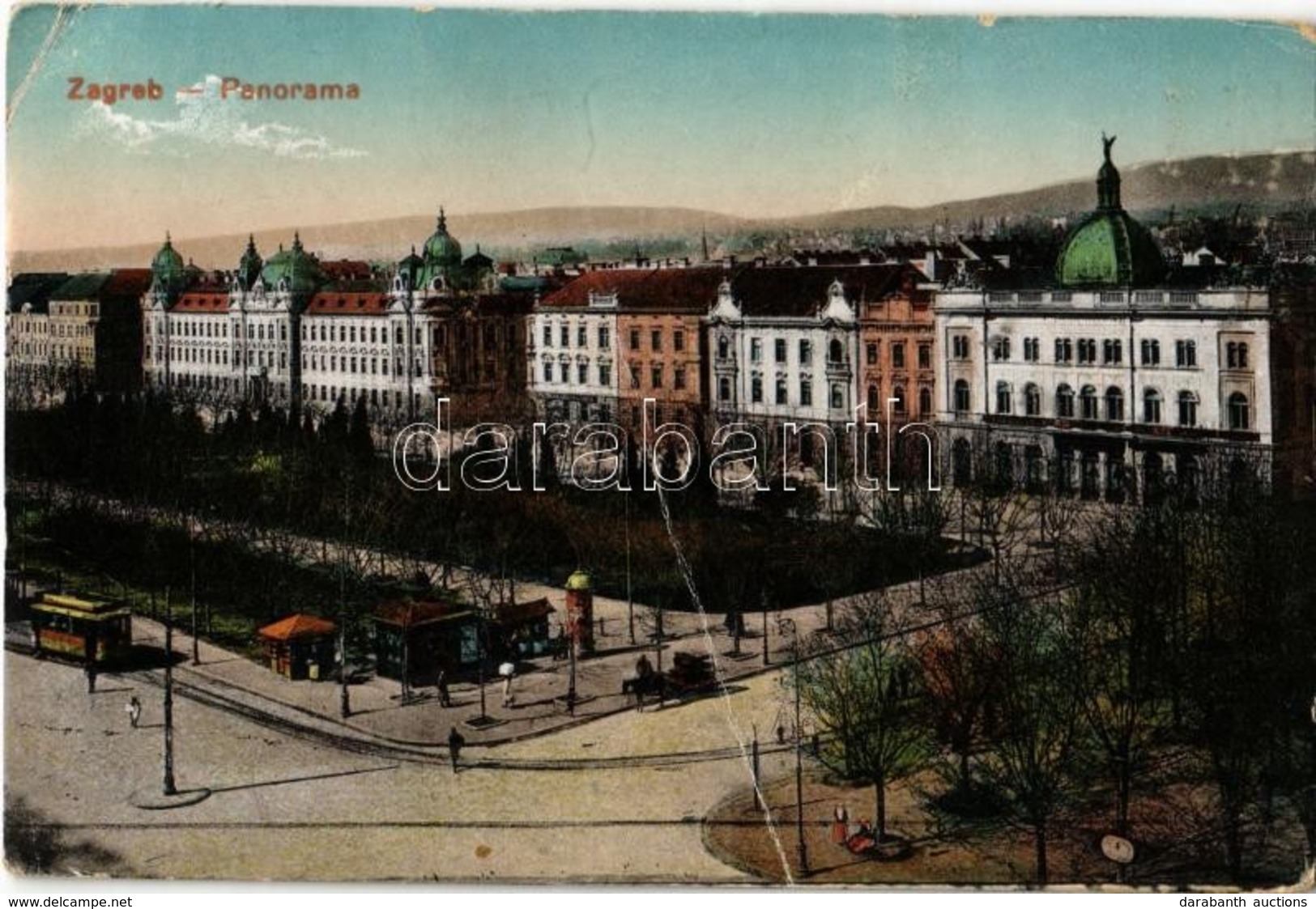 T3 1918 Zagreb, Agram, Zágráb; Panorama / Street View, Tram (fa) - Non Classés