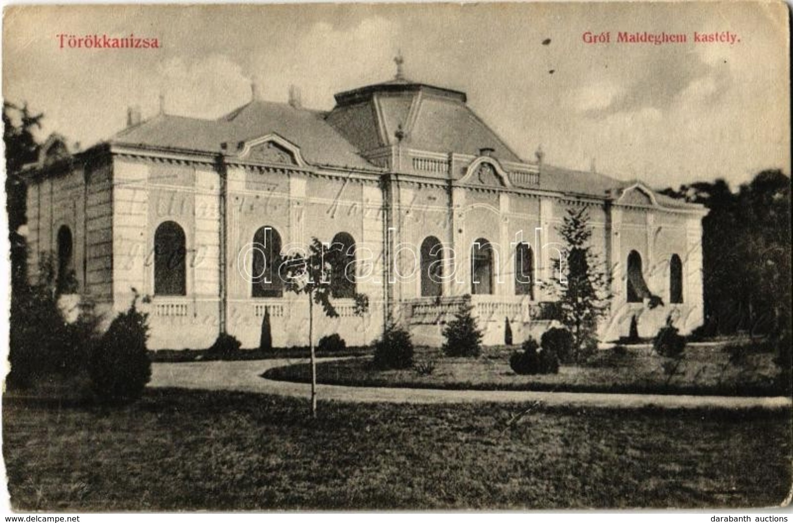 * T4 1911 Törökkanizsa, Nova Kanjiza, Novi Knezevac; Gróf Maldeghem Kastély. Schwartz Antal Kiadása / Castle (b) - Non Classés