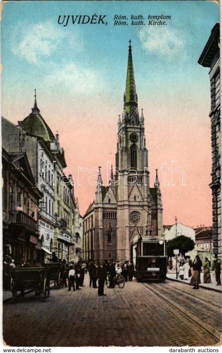 * T2/T3 Újvidék, Novi Sad; Római Katolikus Templom, Villamos / Church, Tram - Non Classés