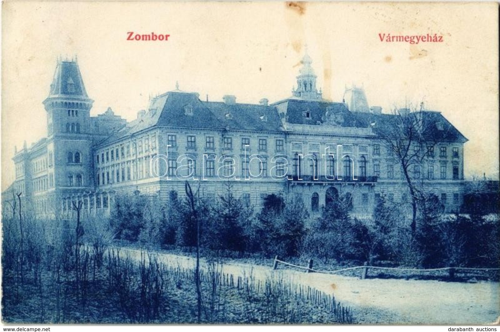 T2 1906 Zombor, Sombor; Vármegyeház. Kaufmann Emil Kiadása / County Hall - Non Classés