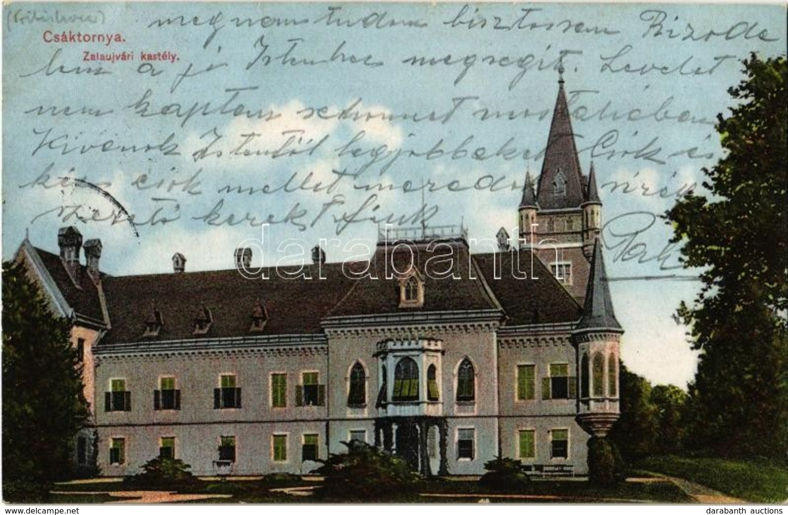 T2 1916 Csáktornya, Cakovec; Zalaújváry Kastély. Fischel Fülöp (Strausz Sándor) Kiadása / Castle - Non Classés