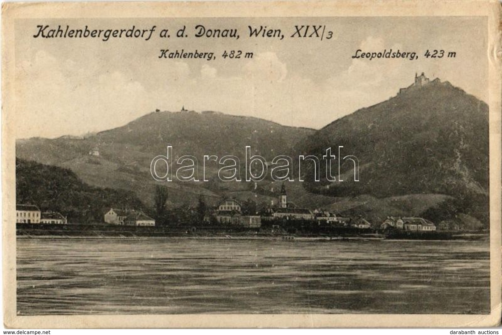 * T2/T3 1922 Wien, Vienna, Bécs XIX. Kahlenbergerdorf A. D. Donau, Kahlenberg, Leopoldsberg / General View (Rb) - Non Classés