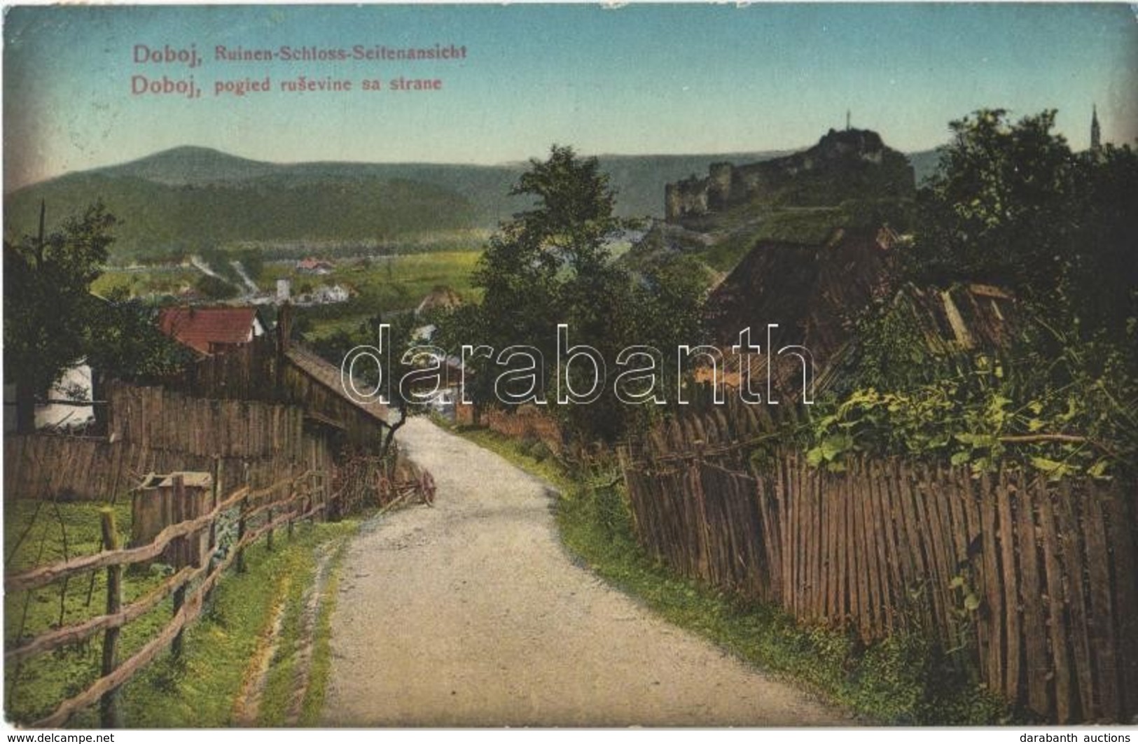 T2/T3 Doboj, Ruinen Schloss Seitenansicht / Pogled Rusevine Sa Strane / Castle Ruins (EK) - Ohne Zuordnung