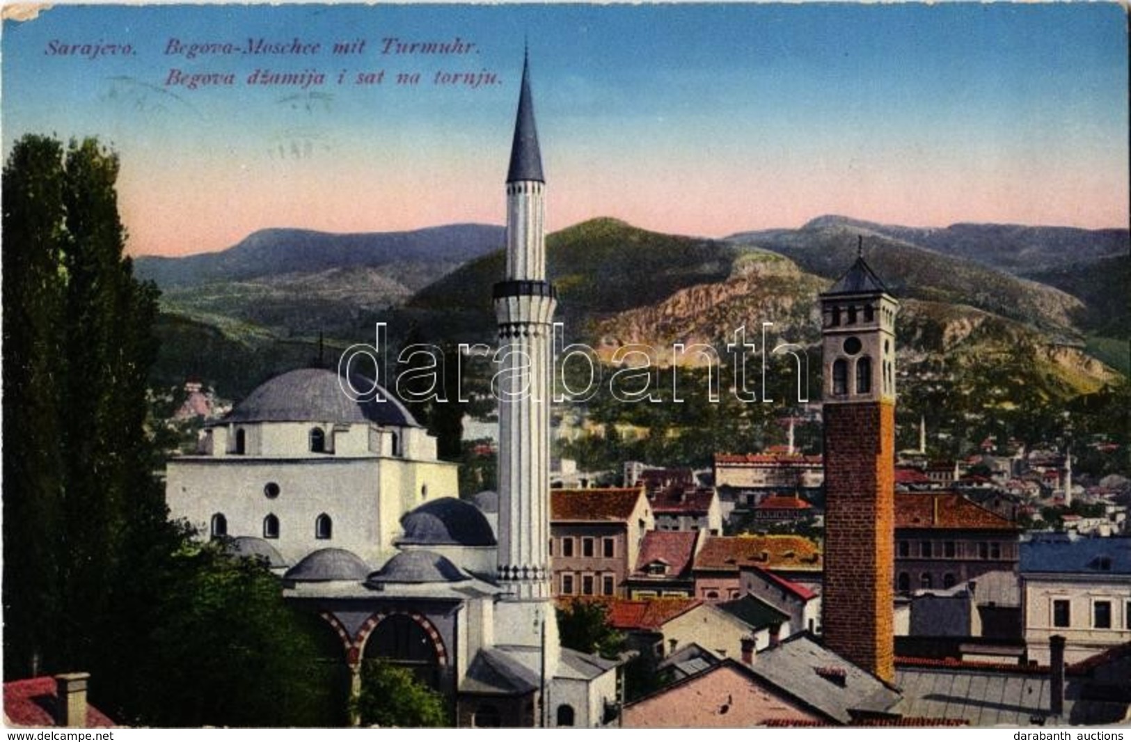 T2/T3 Sarajevo, Begova Moschee Mit Turmuhr / Begova Dzamija I Sat Na Tornju / Mosque And Clock Tower  (EB) - Non Classés