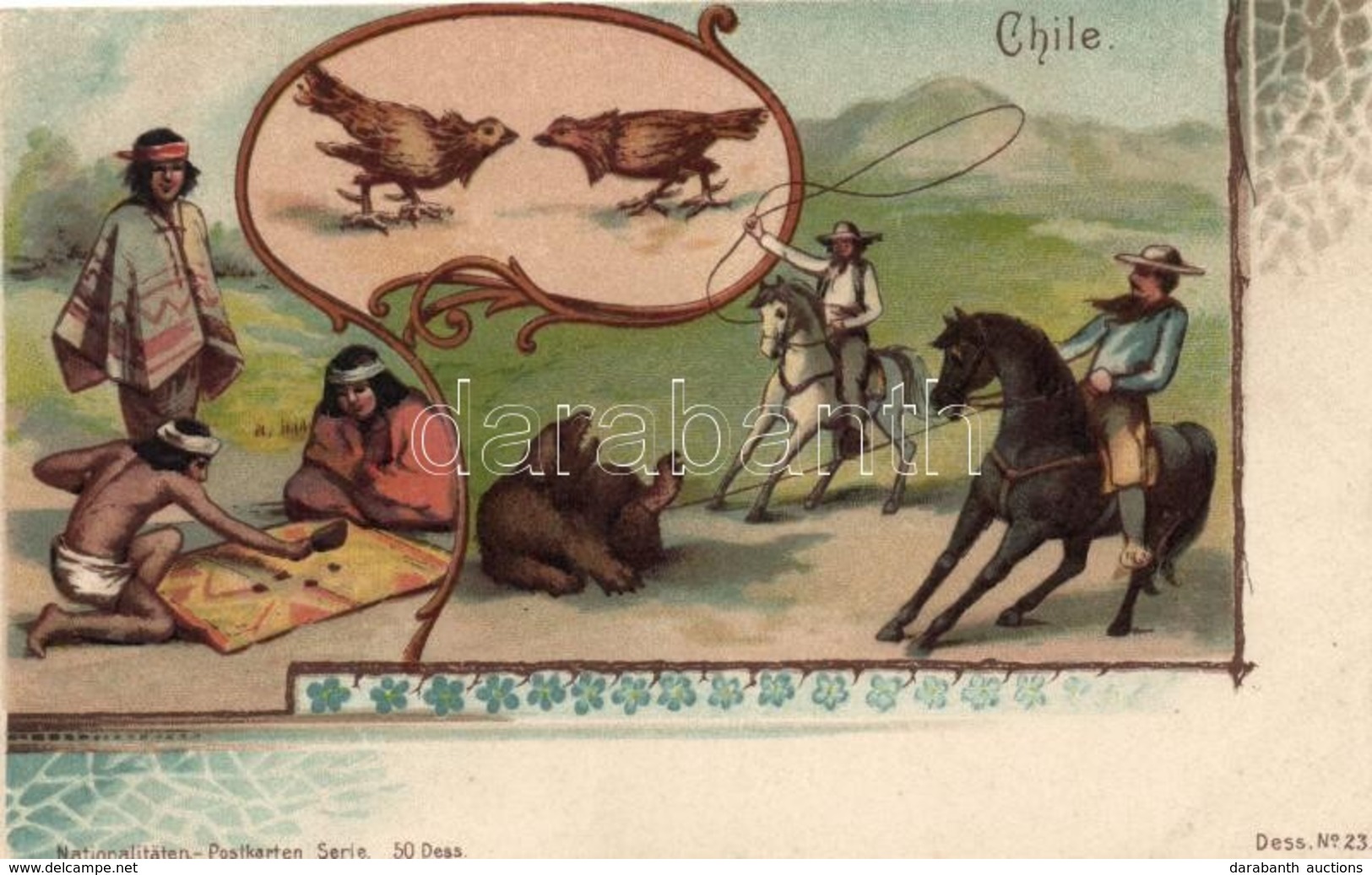 * T1/T2 Chile; Nationalitäten-Postkarten Serie No. 23. Art Nouveau Litho - Non Classés