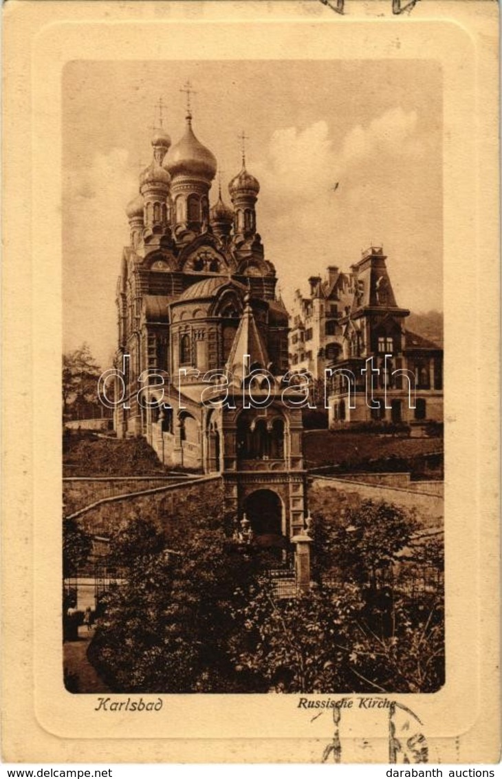 T2/T3 1912 Karlovy Vary, Karlsbad; Russische Kirche / Russian Orthodox Church (glue Marks) - Non Classés