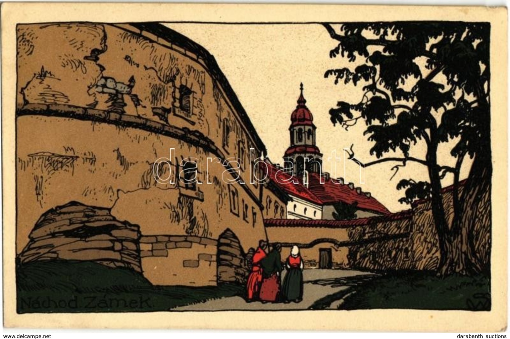 T2 Náchod, Zámek / Castle, Artist Signed - Non Classés