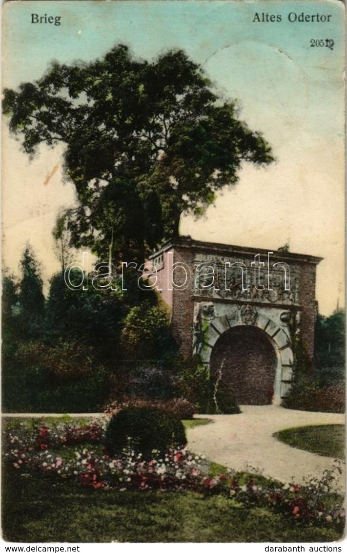 T3/T4 1909 Brzeg, Brieg; Altes Odertor / Gate, Garden (fa) - Ohne Zuordnung