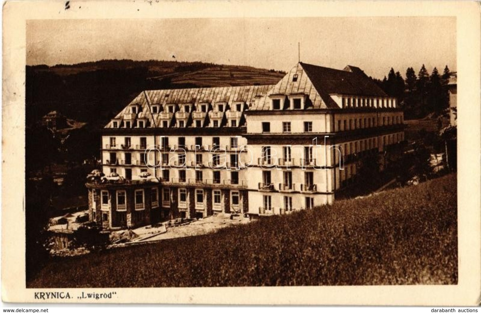 T2/T3 1928 Krynica, Krynica-Zdrój; Lwigród / Spa, Baths, Hotel (EK) - Non Classés