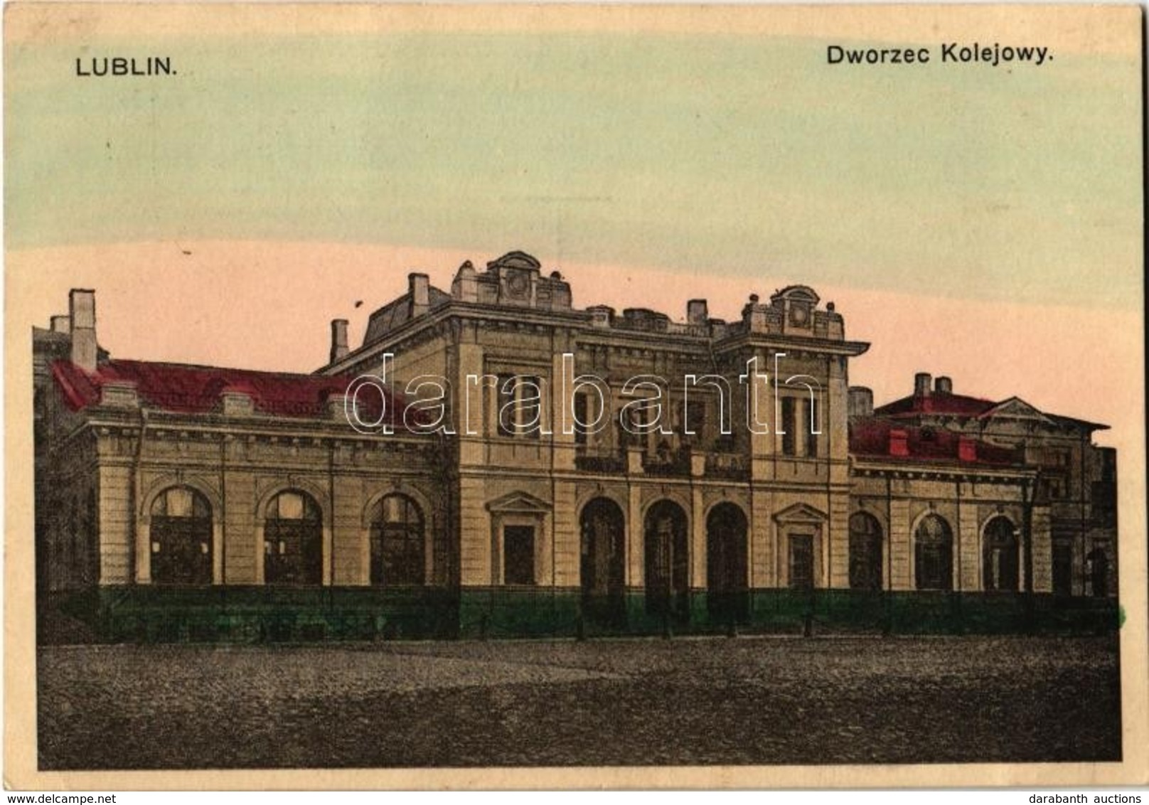 T2 1916 Lublin, Dworzec Kolejowy / Railway Station + "K.u.K. Landwehrinfanterieregiment Wien Nr. 1." - Non Classés