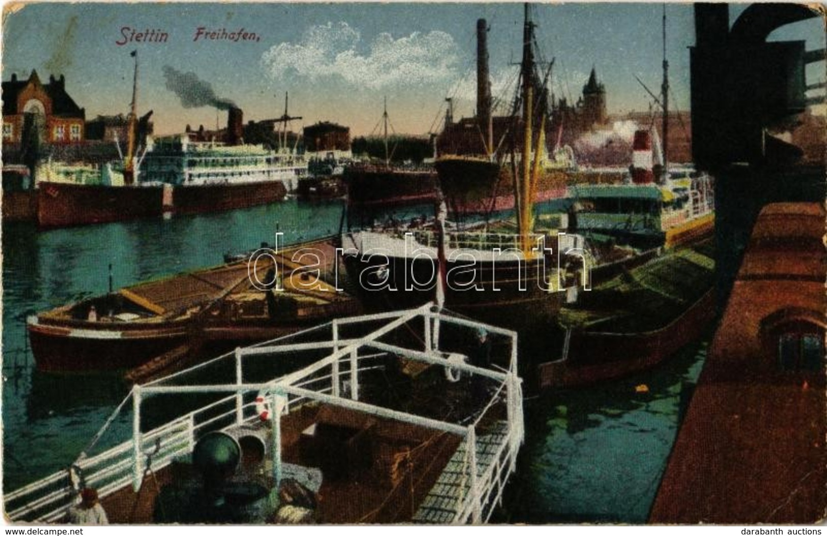 ** T2/T3 Szczecin, Stettin; Freihafen / Port With Ships (EK) - Non Classés