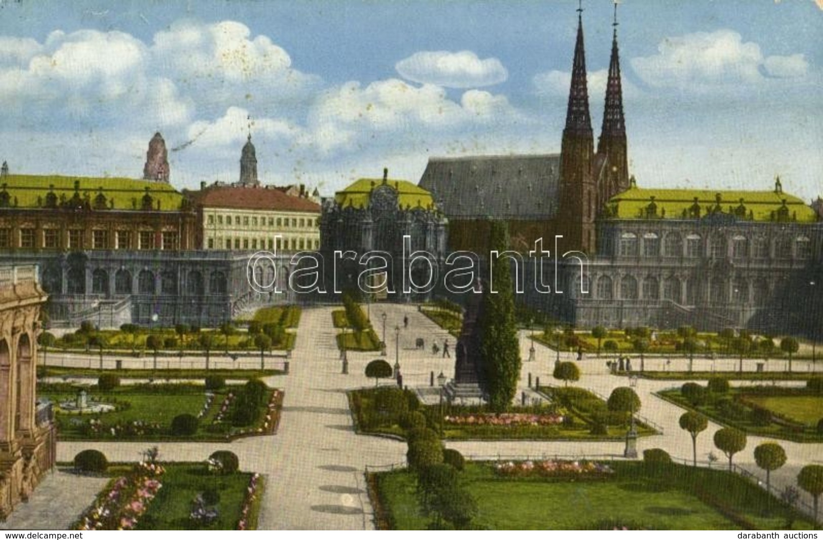 * T2/T3 Dresden, Zwingerhof, Evang. Hofkirche / Palace, Garden, Lutheran Church (Rb) - Non Classés
