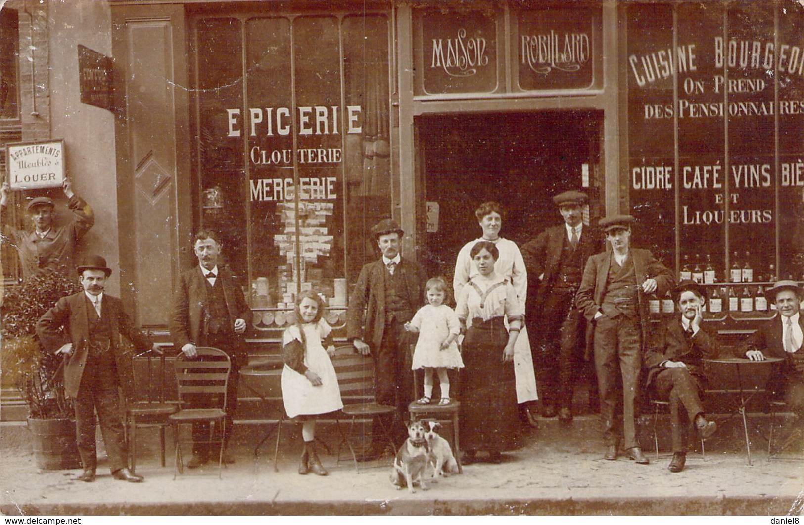 Carte-photo Maison ROBILLARD Verso Annick Lubet Epicier Avant 1920 Paris XIe ? - Other & Unclassified
