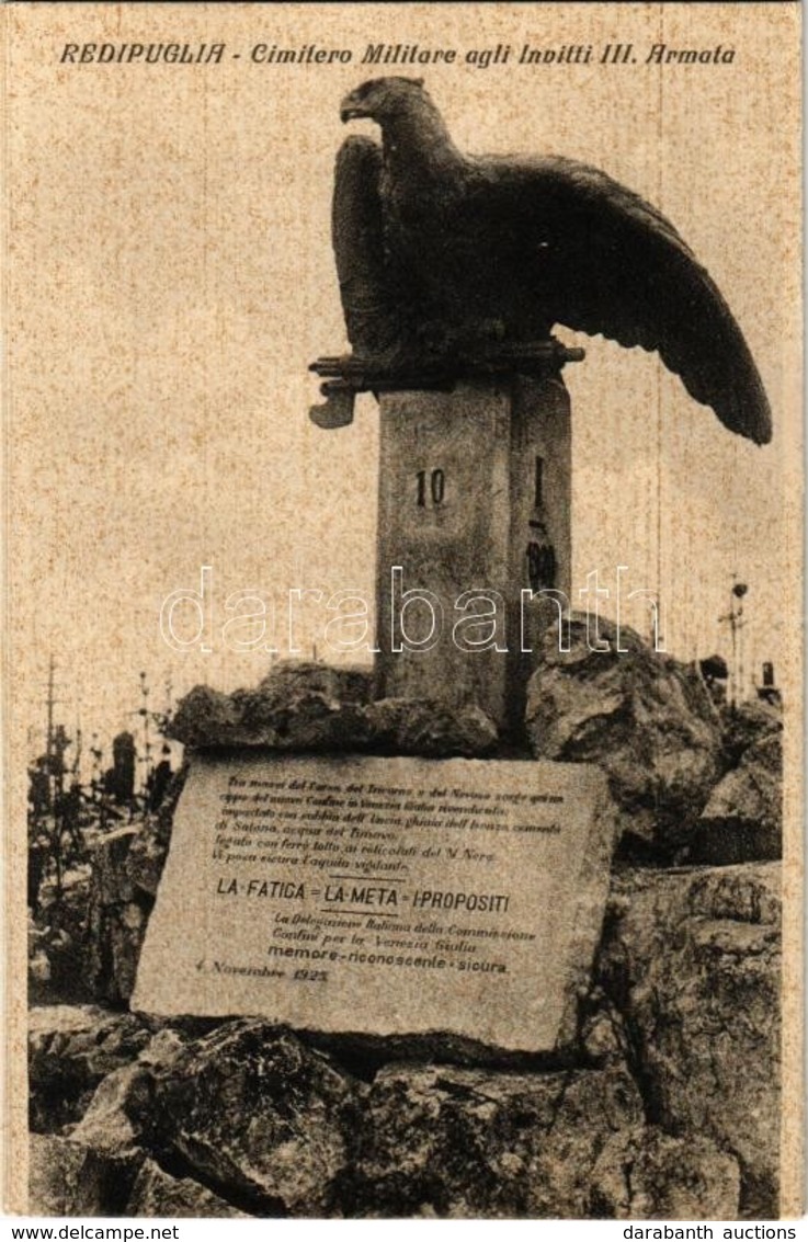 ** T2/T3 Fogliano Redipuglia, Cimitero Militare Agli Invitti III. Armata / Military Cemetery, War Cemetery Of The Italia - Ohne Zuordnung