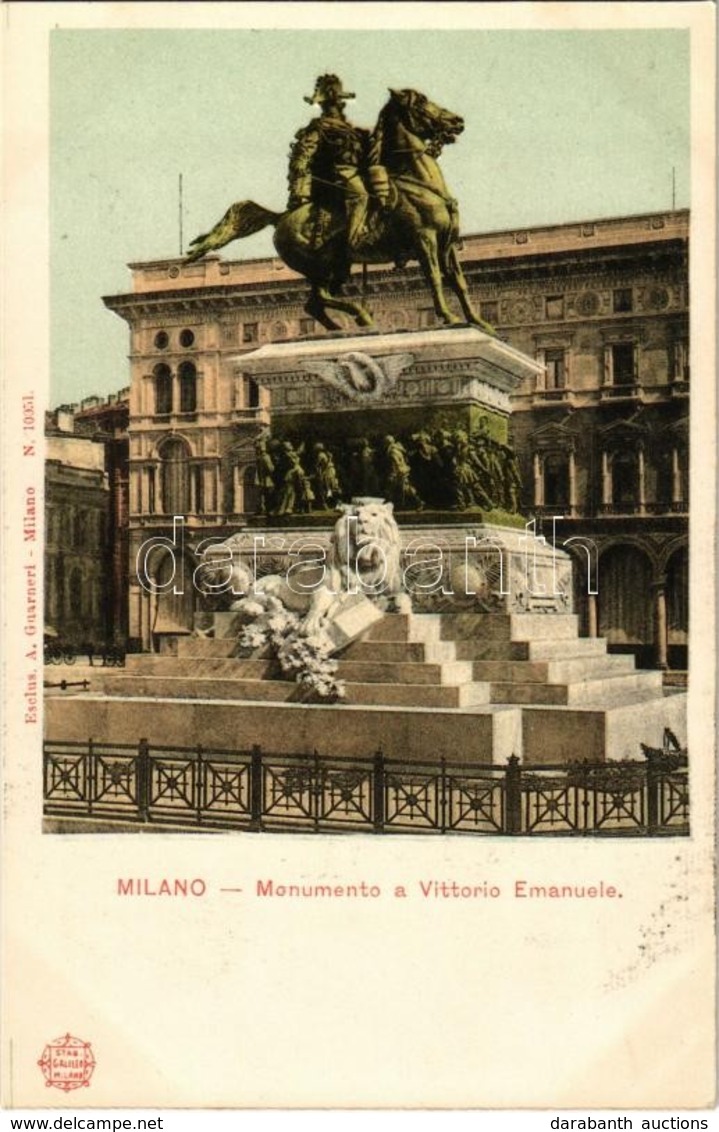 ** T1/T2 Milano, Milan; Monumento A Vittorio Emanuele / Statue - Non Classés