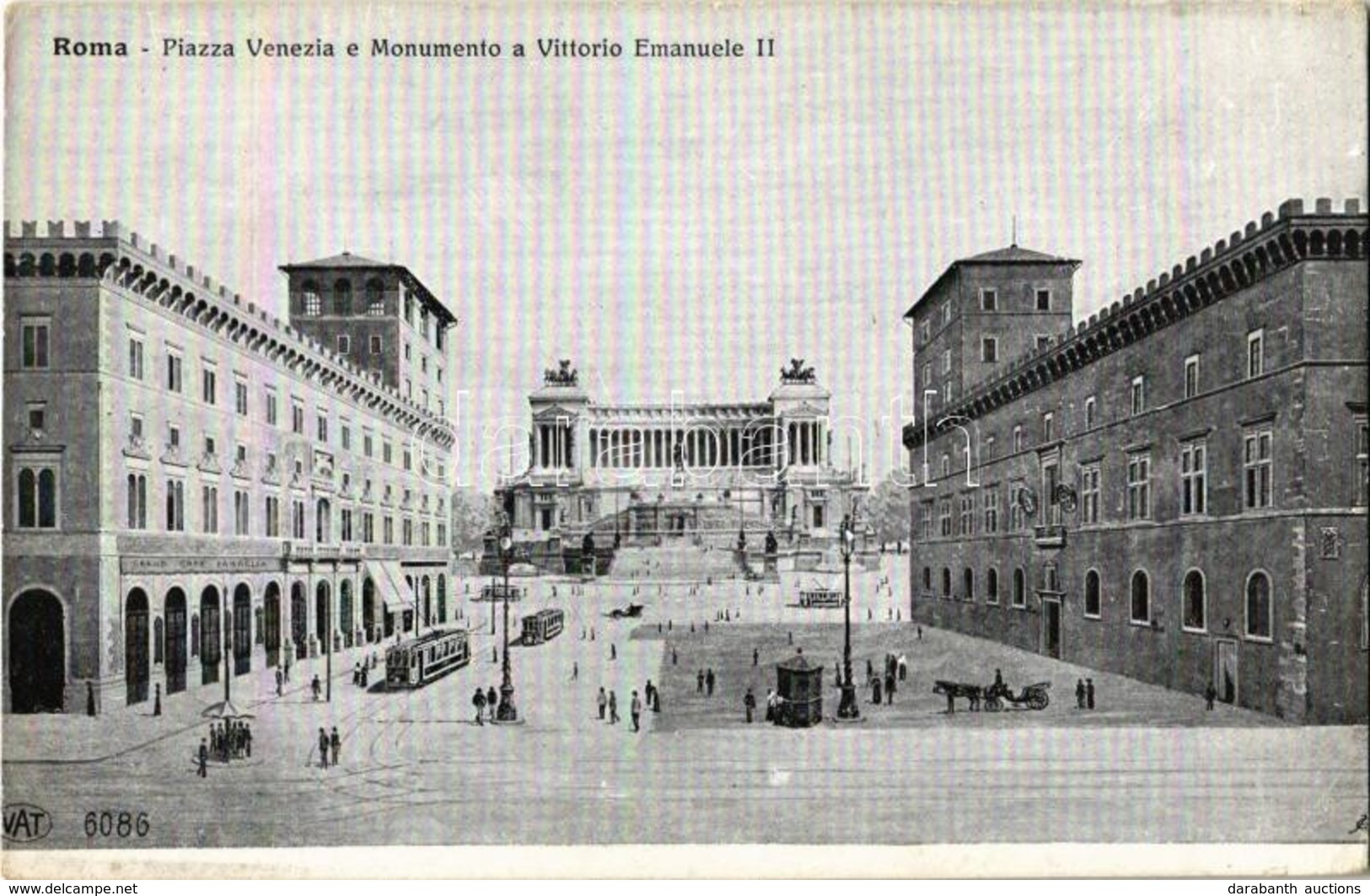 ** T2 Roma, Rome; Piazza Venezia E Monumento A Vittorio Emanuele II. / Square, Statue, Trams, Horse-drawn Carriages - Non Classés