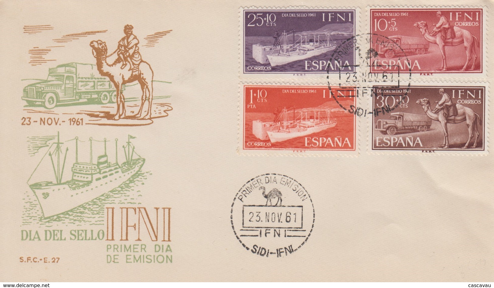 Enveloppe  FDC  1er  Jour  IFNI   Journée  Du  Timbre   1961 - Ifni