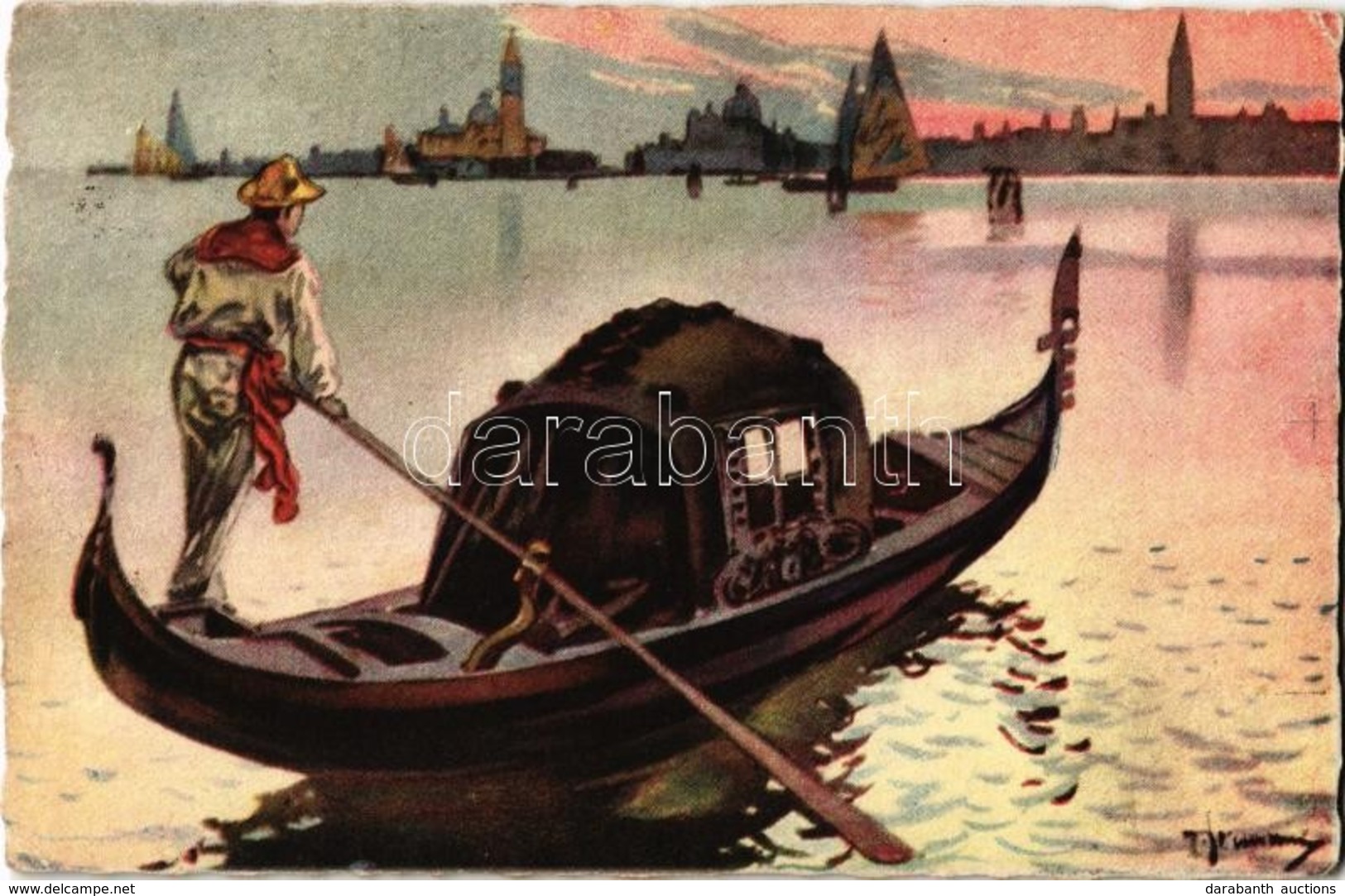 * T2/T3 1929 Venezia, Venice; La Gondola, A. Scrocchi 4338-5 (EK) - Non Classés