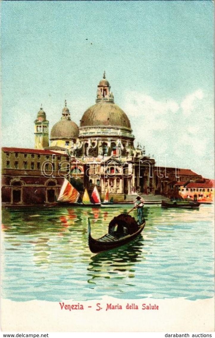 ** T1/T2 Venezia, Venice; S. Maria Della Salute / Church, Gondola, Litho - Non Classés